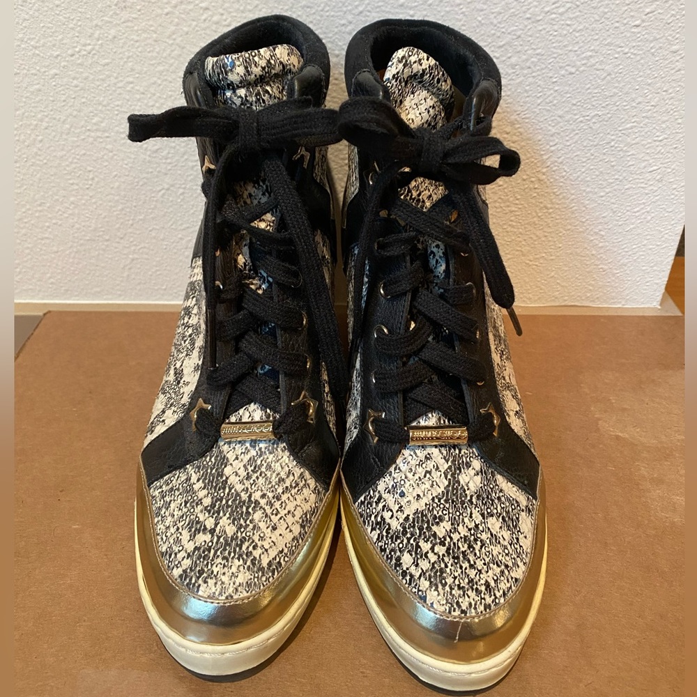 Jimmy Choo Snakeskin Sneaker Wedges